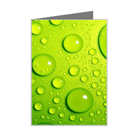 Green Water Drops Mini Greeting Card from ArtsNow.com Left