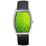Green Water Drops Barrel Style Metal Watch