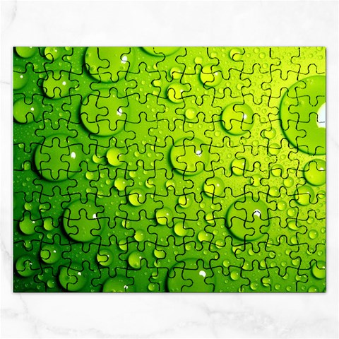 Green Water Drops Jigsaw Puzzle (Rectangular) from ArtsNow.com Front