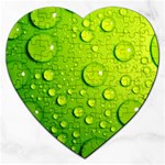 Green Water Drops Jigsaw Puzzle (Heart)