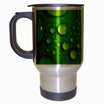 Green Water Drops Travel Mug (Silver Gray)