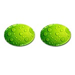 Green Water Drops Cufflinks (Oval)