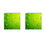 Green Water Drops Cufflinks (Square)