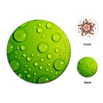 Green Water Drops Playing Cards (Round)