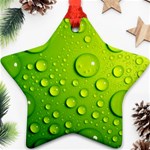 Green Water Drops Star Ornament (Two Sides)