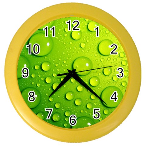 Green Water Drops Color Wall Clock from ArtsNow.com Front
