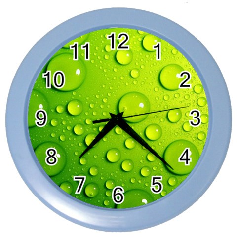 Green Water Drops Color Wall Clock from ArtsNow.com Front