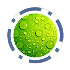 Green Water Drops Poker Chip Card Guard from ArtsNow.com Front