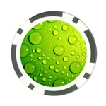 Green Water Drops Poker Chip Card Guard