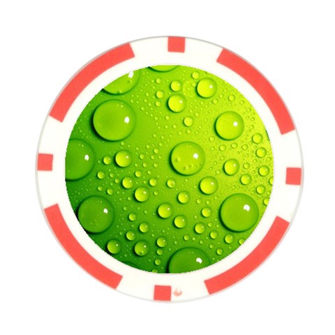 Green Water Drops Poker Chip Card Guard from ArtsNow.com Back