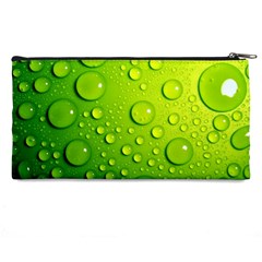 Green Water Drops Pencil Case from ArtsNow.com Back