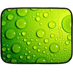 Green Water Drops Double Sided Fleece Blanket (Mini) from ArtsNow.com 35 x27  Blanket Front