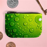 Green Water Drops Mini Coin Purse