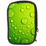 Green Water Drops Compact Camera Leather Case