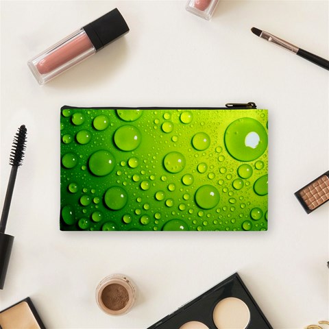 Green Water Drops Cosmetic Bag (Small) from ArtsNow.com Back