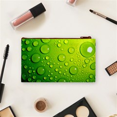 Green Water Drops Cosmetic Bag (Small) from ArtsNow.com Back