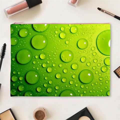 Green Water Drops Cosmetic Bag (XL) from ArtsNow.com Front