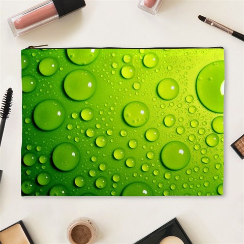 Green Water Drops Cosmetic Bag (XL) from ArtsNow.com Front