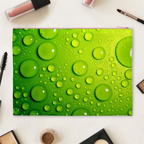 Green Water Drops Cosmetic Bag (XL) from ArtsNow.com Back