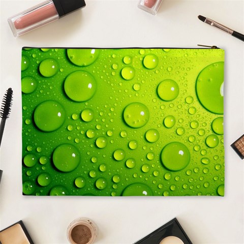 Green Water Drops Cosmetic Bag (XL) from ArtsNow.com Back