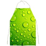 Green Water Drops Full Print Apron