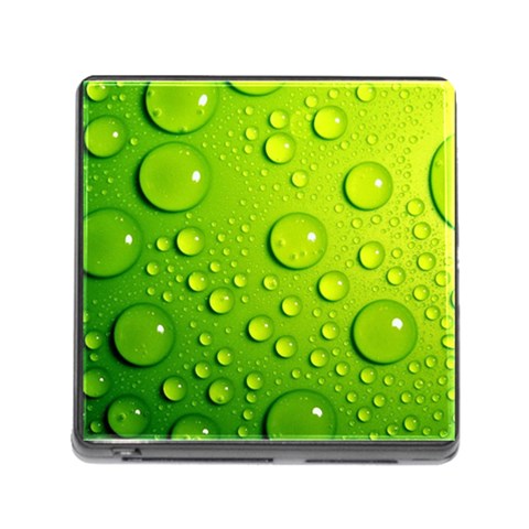 Green Water Drops Memory Card Reader (Square 5 Slot) from ArtsNow.com Front