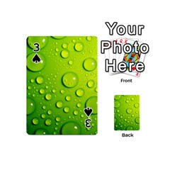 Green Water Drops Playing Cards 54 (Mini) from ArtsNow.com Front - Spade3