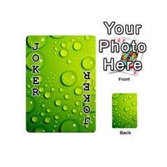 Green Water Drops Playing Cards 54 (Mini) from ArtsNow.com Front - Joker1