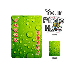 Green Water Drops Playing Cards 54 (Mini) from ArtsNow.com Front - Joker2