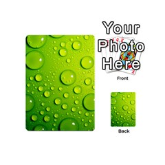 Green Water Drops Playing Cards 54 (Mini) from ArtsNow.com Back