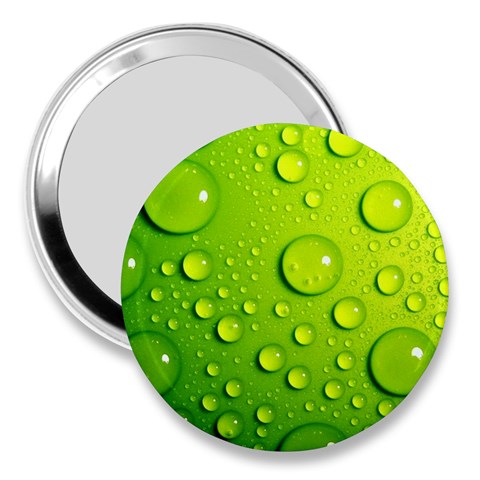 Green Water Drops 3  Handbag Mirror from ArtsNow.com Front