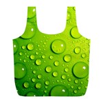 Green Water Drops Full Print Recycle Bag (L)