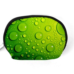 Green Water Drops Accessory Pouch (Medium) from ArtsNow.com Back