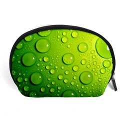 Green Water Drops Accessory Pouch (Large) from ArtsNow.com Front