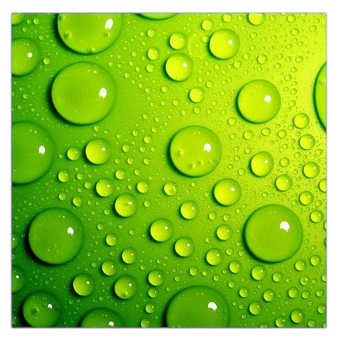 Green Water Drops Large Satin Scarf (Square) from ArtsNow.com Front