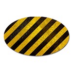 Black And Yellow Caution Magnet (Oval)