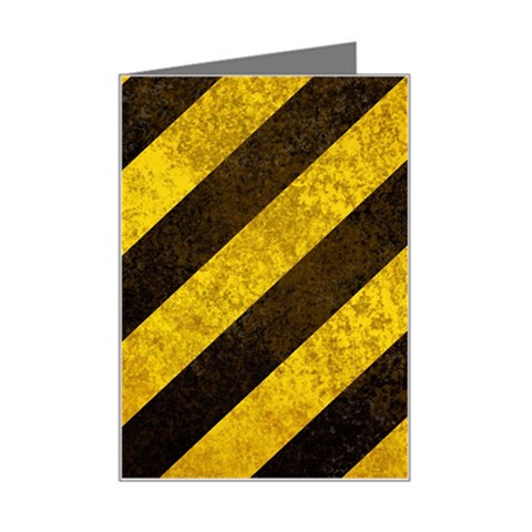 Black And Yellow Caution Mini Greeting Card from ArtsNow.com Left