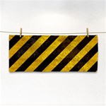 Black And Yellow Caution Hand Towel