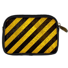Black And Yellow Caution Digital Camera Leather Case from ArtsNow.com Back
