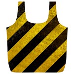 Black And Yellow Caution Full Print Recycle Bag (XL)