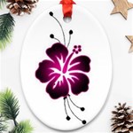 Pink Hawaiian Flower Ornament (Oval)