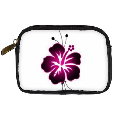 Pink Hawaiian Flower Digital Camera Leather Case from ArtsNow.com Front