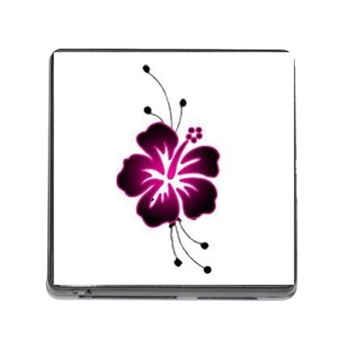 Pink Hawaiian Flower Memory Card Reader (Square 5 Slot) from ArtsNow.com Front