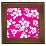 Pink Hawaiian Flowers Framed Tile