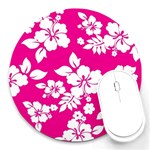 Pink Hawaiian Flowers Round Mousepad