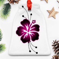 Pink Hawaiian Flower Bell Ornament (Two Sides) from ArtsNow.com Front
