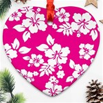 Pink Hawaiian Flowers Ornament (Heart)