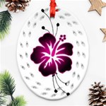 Pink Hawaiian Flower Oval Filigree Ornament (Two Sides)