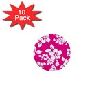 Pink Hawaiian Flowers 1  Mini Button (10 pack) 