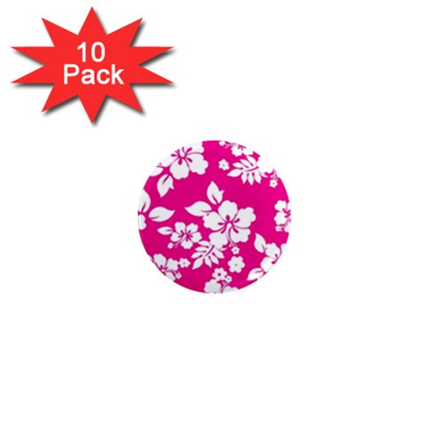 Pink Hawaiian Flowers 1  Mini Magnet (10 pack)  from ArtsNow.com Front